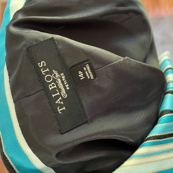 Turquoise/White Striped Talbots Blazer - Picture 5 of 5